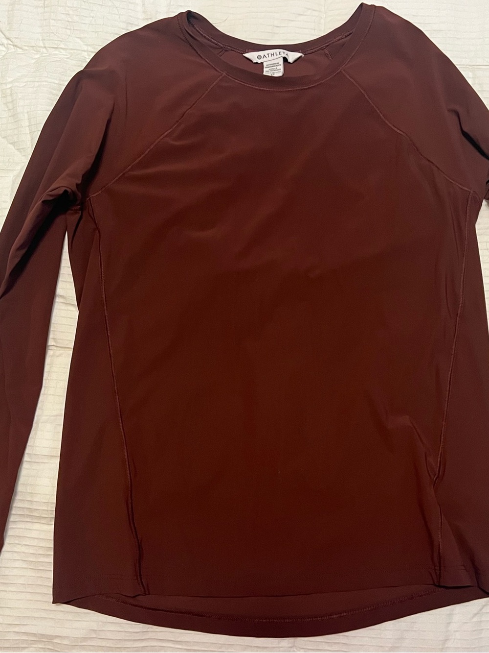 Athleta Long-Sleeve Crew Shirt in Chocolate Brown XS